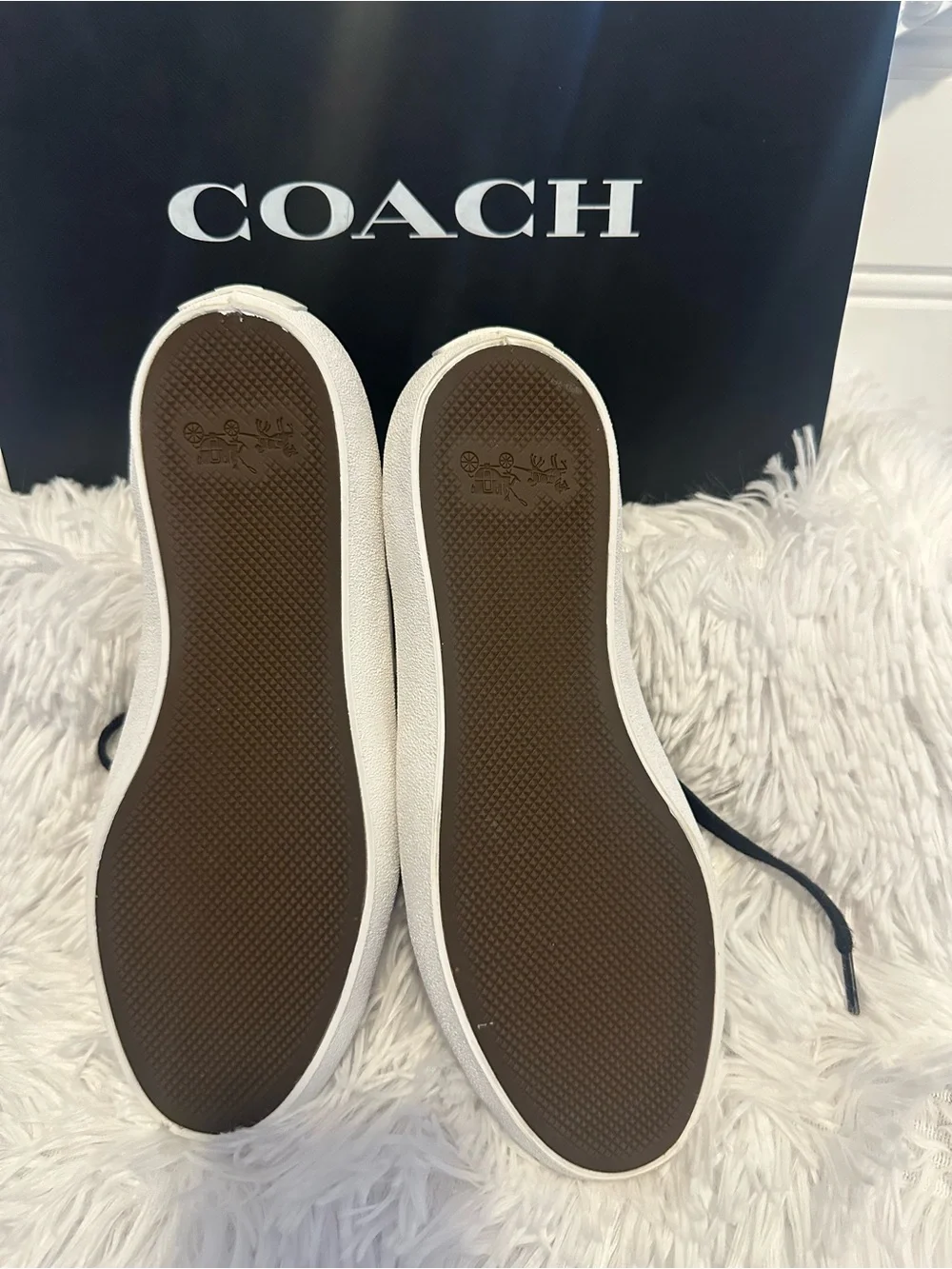 Coach Black Signature Canvas Low-Top Sneakers with White Toe Cap